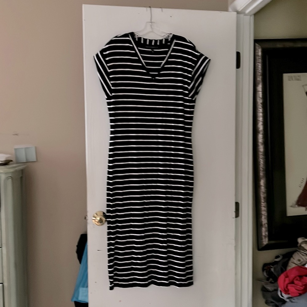 White House Black Market striped T-shirt dress